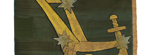 Plough and The Stars Flag flown by the Citizens Army over the Imperial Hotel in 1916