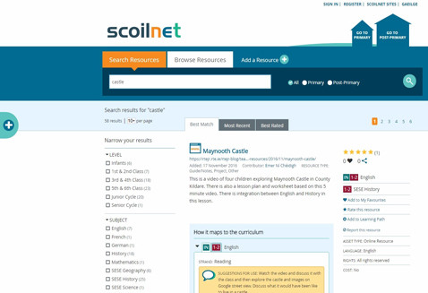 Scoilnet Resource Finder and Search