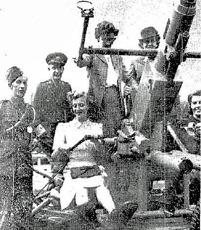 civilians trying out military equipment.