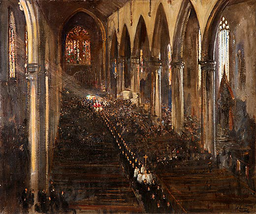 Terence McSwinney Funeral Scene by John Lavery - (Crawford Gallery)