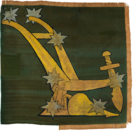 he Irish Citizen Army flag in 1916 as flown over the Imperial Hotel during the Rising (NMI)