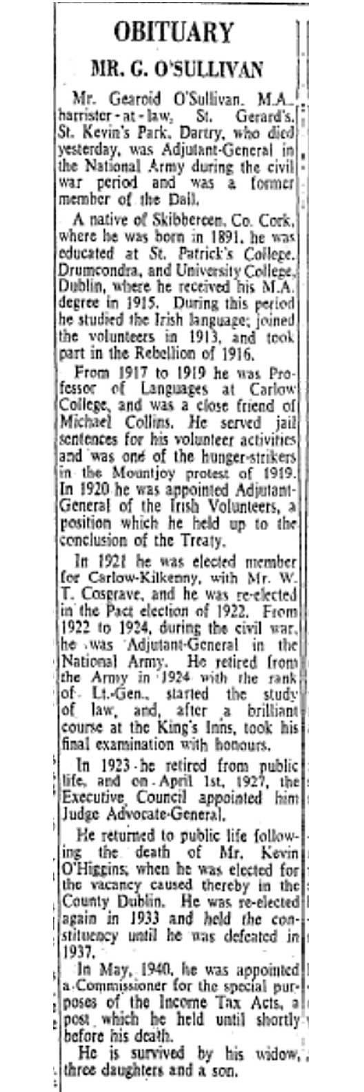 The Irish Times, 26 March 1948, p 7